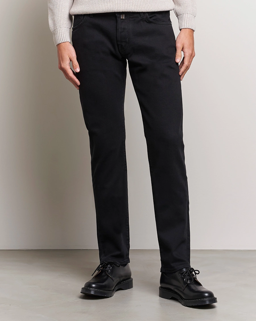 Homme | Jeans Noirs | Jacob Cohën | Nick 622 Slim Fit Stretch Jeans Black Dark Wash