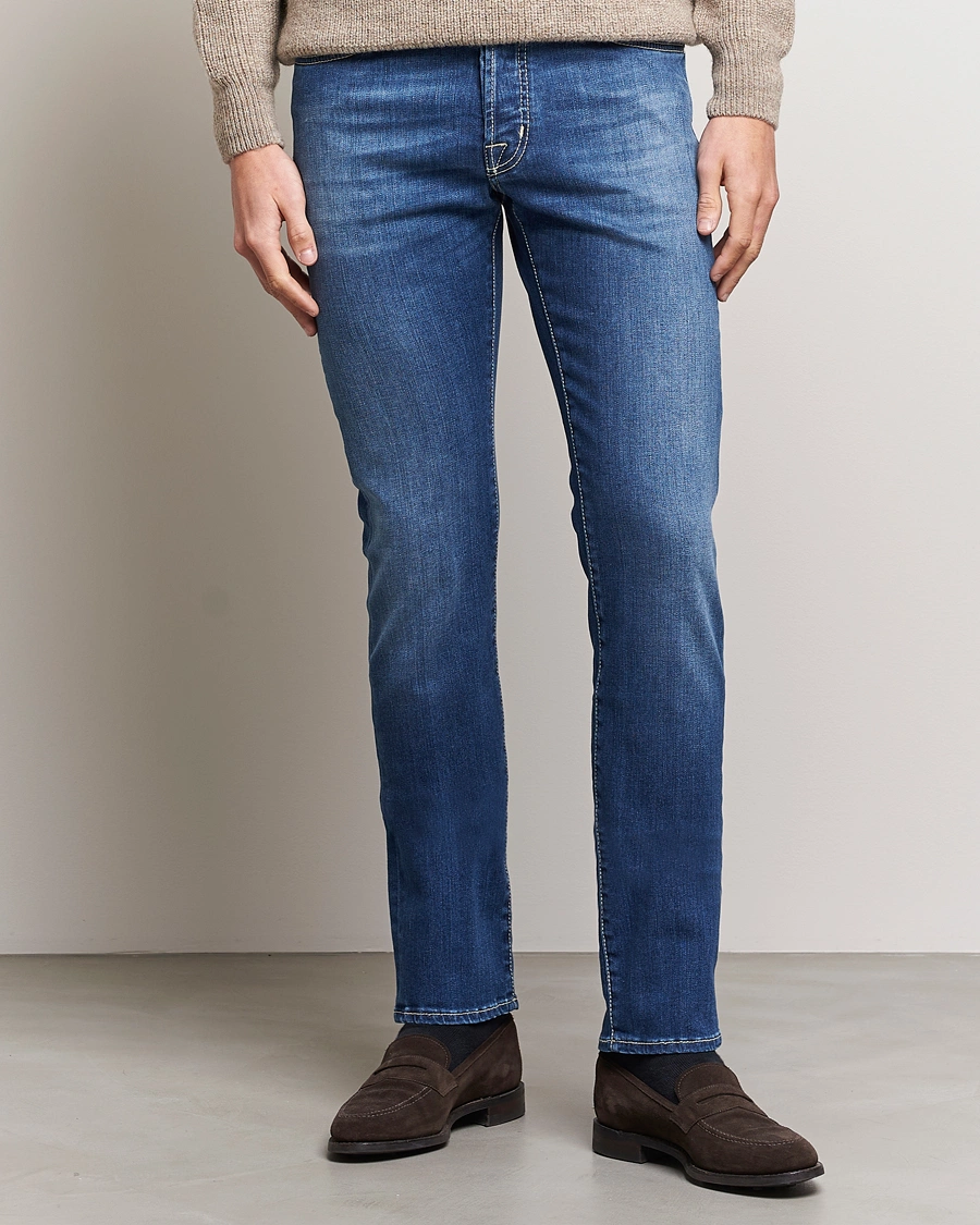 Homme | Jeans Bleus | Jacob Cohën | Bard 688 Slim Fit Stretch Jeans Stone Wash