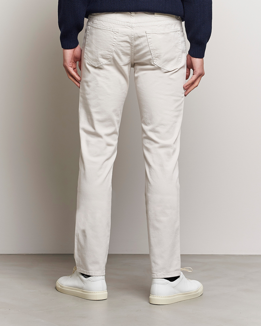 Homme | Pantalons | Jacob Cohën | Bard Garment Dyed Gabardine Trousers Beige