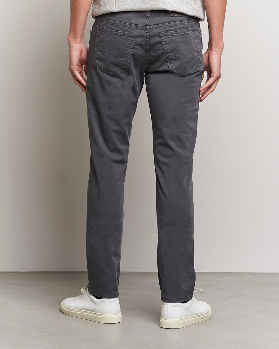 Homme | Pantalons | Jacob Cohën | Bard Garment Dyed Gabardine Trousers Grey