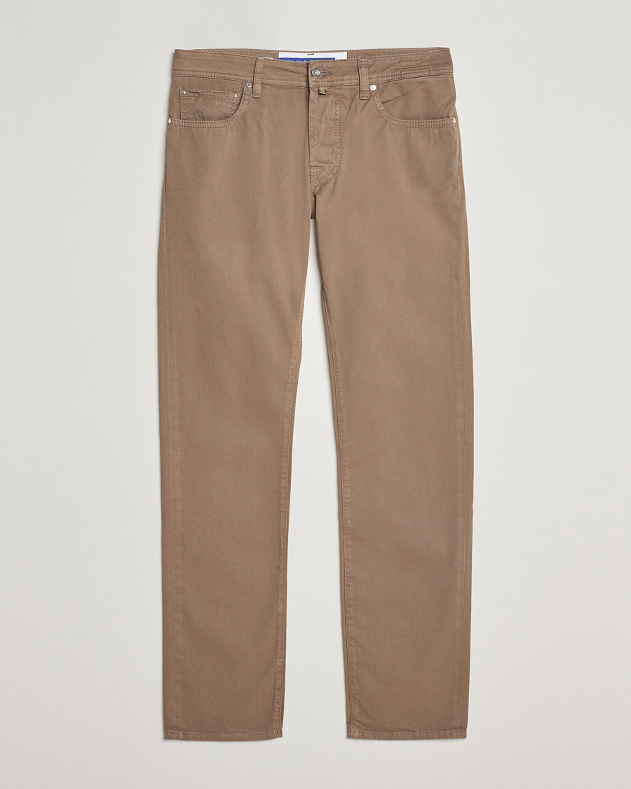 Homme | Pantalons | Jacob Cohën | Bard Garment Dyed Gabardine Trousers Khaki