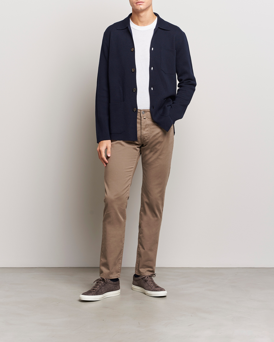 Homme | Pantalons | Jacob Cohën | Bard Garment Dyed Gabardine Trousers Khaki