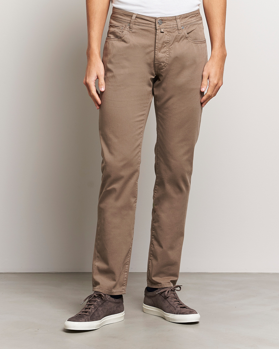 Homme | Vêtements | Jacob Cohën | Bard Garment Dyed Gabardine Trousers Khaki
