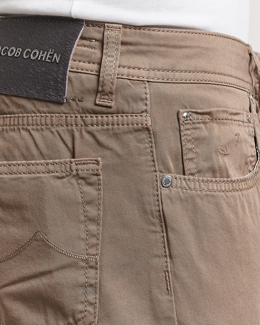 Homme | Pantalons | Jacob Cohën | Bard Garment Dyed Gabardine Trousers Khaki