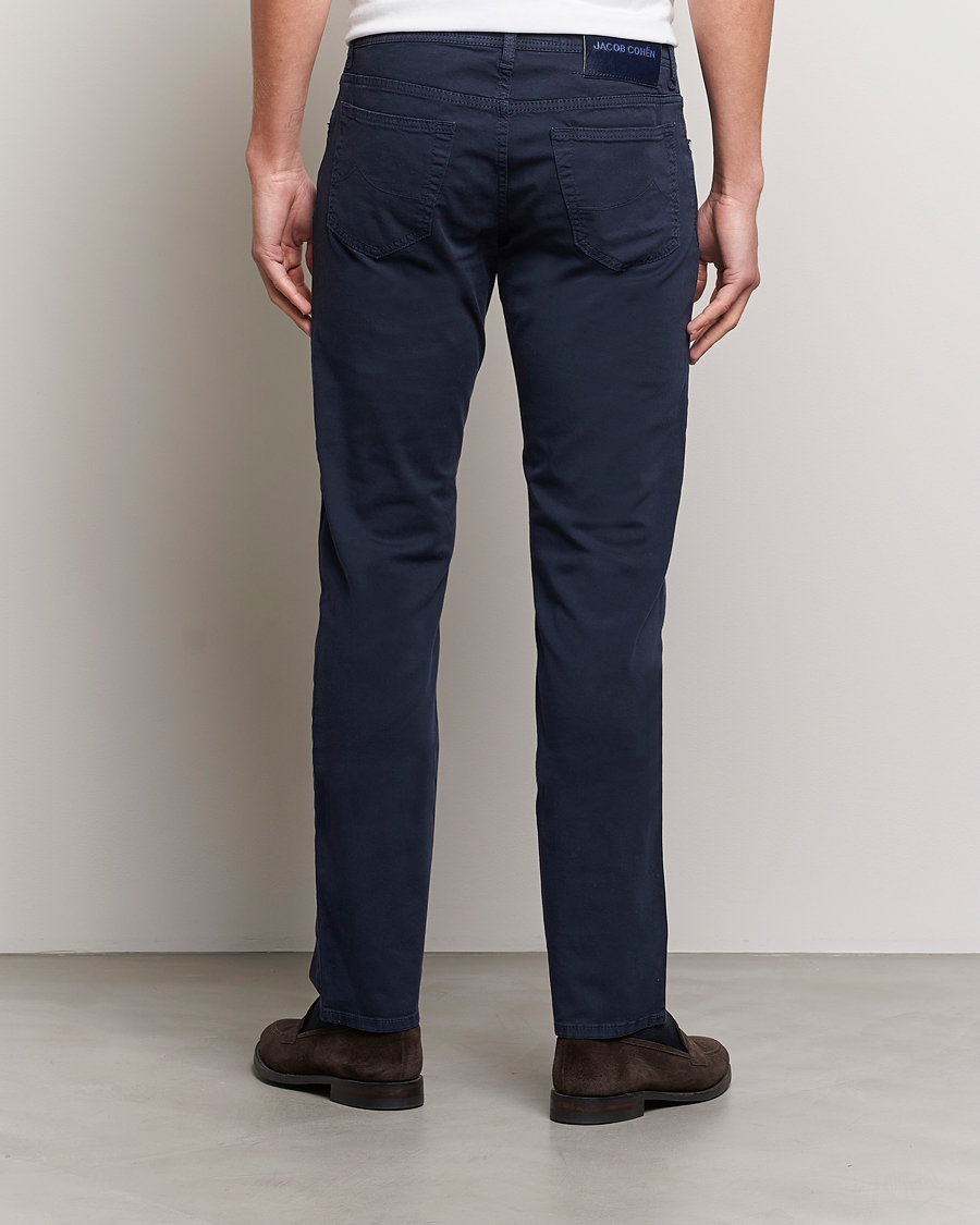 Homme | Pantalons | Jacob Cohën | Bard Garment Dyed Gabardine Trousers Navy
