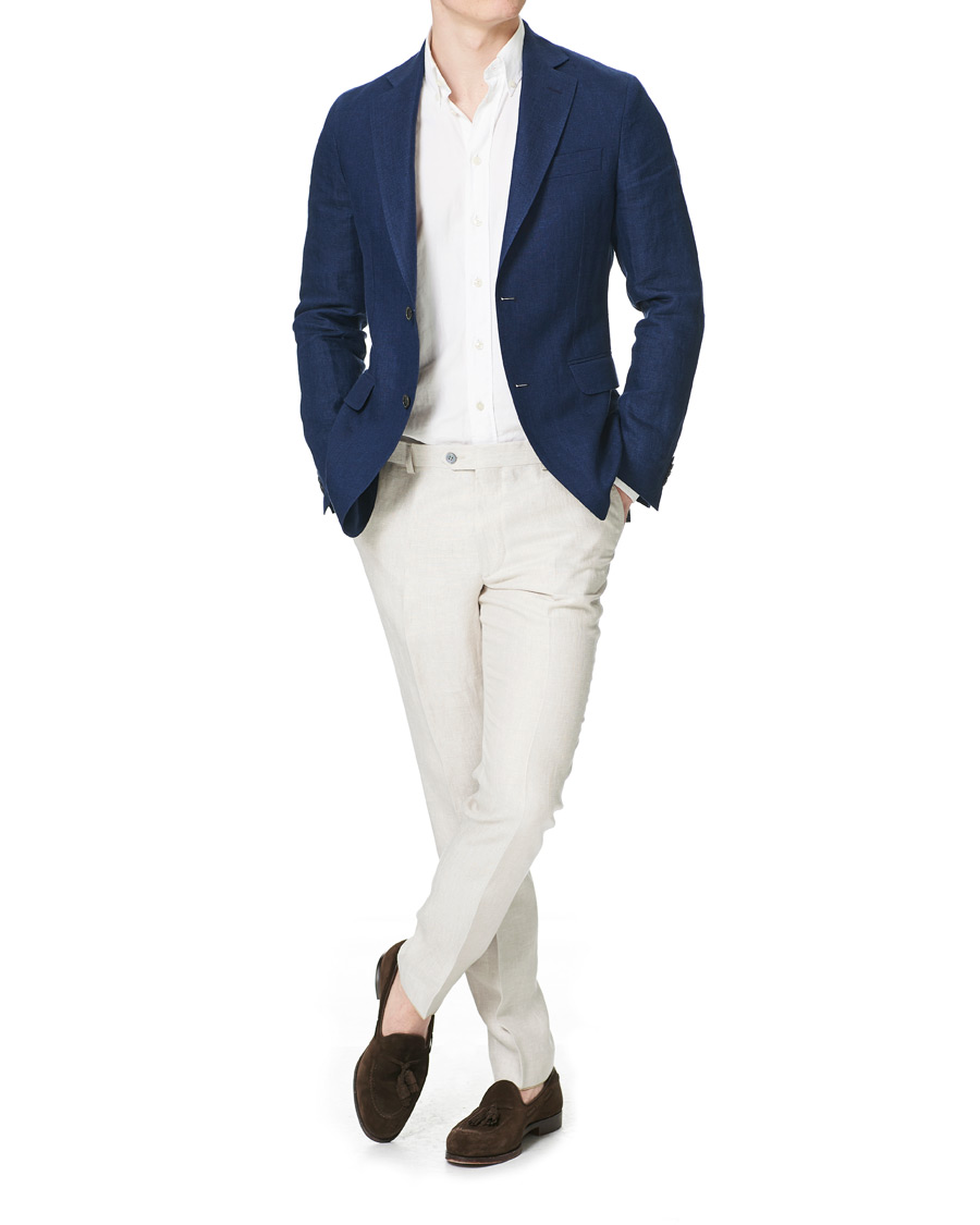 Homme | Pantalons | Oscar Jacobson | Denz Linen Trousers Off White