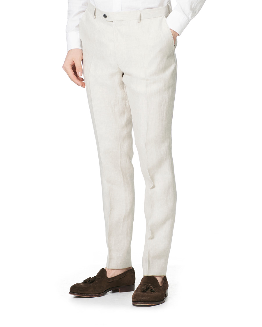 Homme | Pantalons | Oscar Jacobson | Denz Linen Trousers Off White
