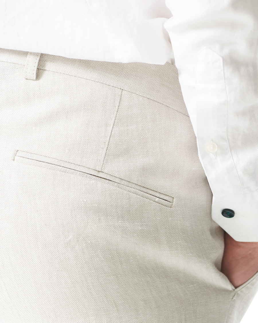 Homme | Pantalons | Oscar Jacobson | Denz Linen Trousers Off White