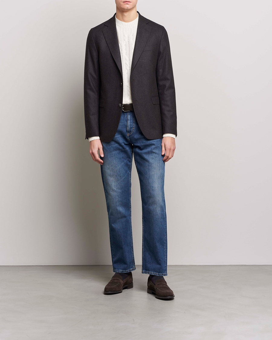 Homme | Jeans | Oscar Jacobson | Johan Straight Fit Cotton Stretch Jeans Vintage Wash