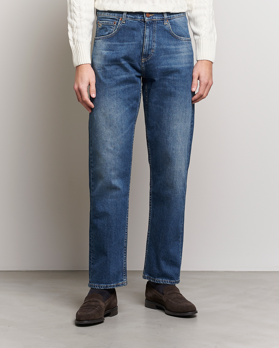 Homme | Jeans | Oscar Jacobson | Johan Straight Fit Cotton Stretch Jeans Vintage Wash