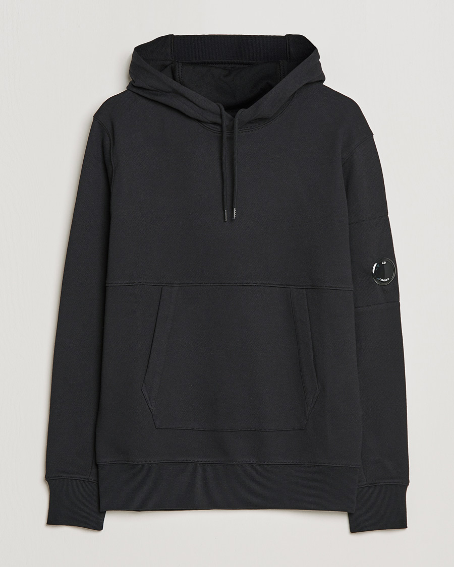 Homme | Pulls Et Tricots | C.P. Company | Diagonal Raised Fleece Hooded Lens Sweatshirt Black