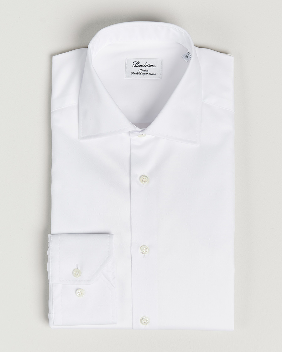 Homme | Chemises | Stenströms | Slimline Cut Away Shirt White