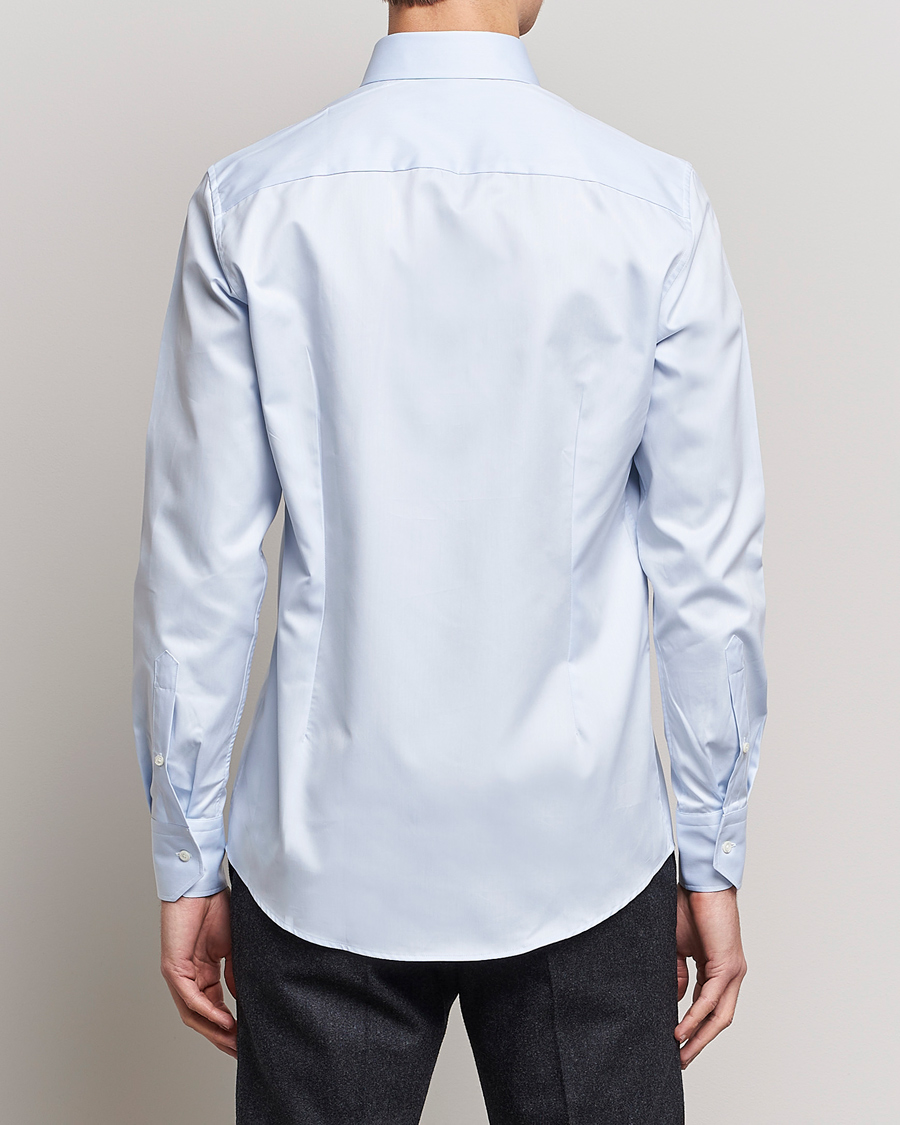 Homme | Chemises | Stenströms | Slimline Cut Away Shirt Light Blue