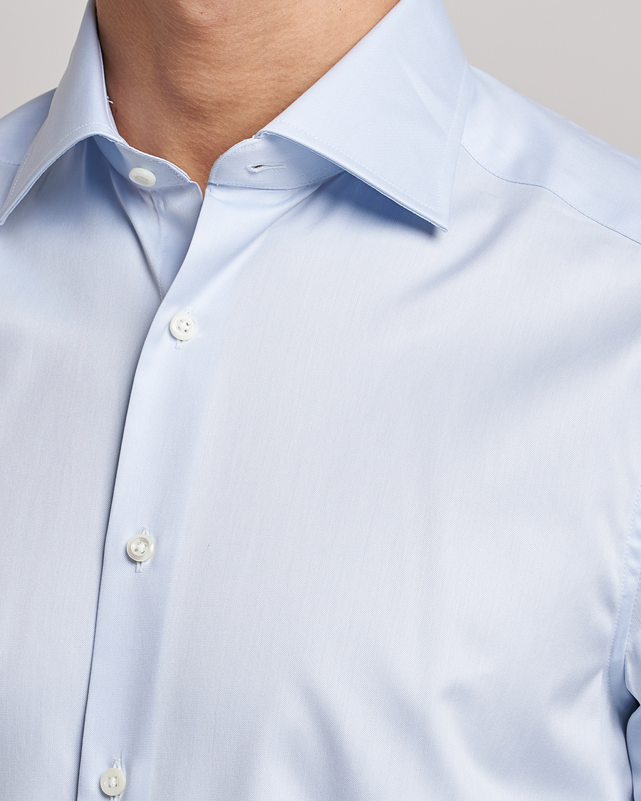 Homme | Chemises | Stenströms | Slimline Cut Away Shirt Light Blue