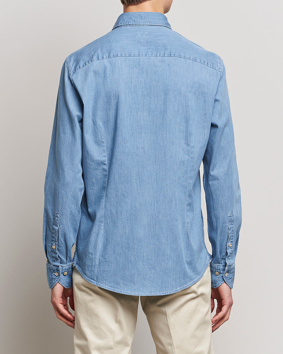 Homme | Chemises | Stenströms | Slimline Garment Washed Shirt Light Denim