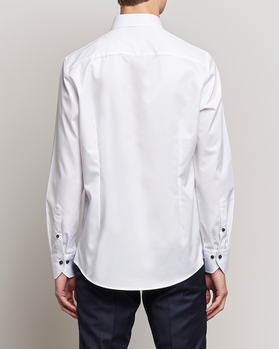 Homme | Chemises | Stenströms | Slimline Micro Check Contrast Shirt White