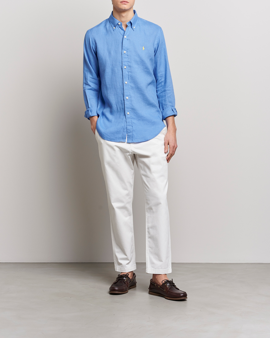 Homme | Chemises | Polo Ralph Lauren | Custom Fit Linen Button Down Harbor Island Blue