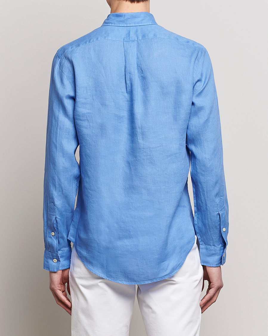 Homme | Chemises | Polo Ralph Lauren | Slim Fit Linen Button Down Shirt Harbor Island Blue
