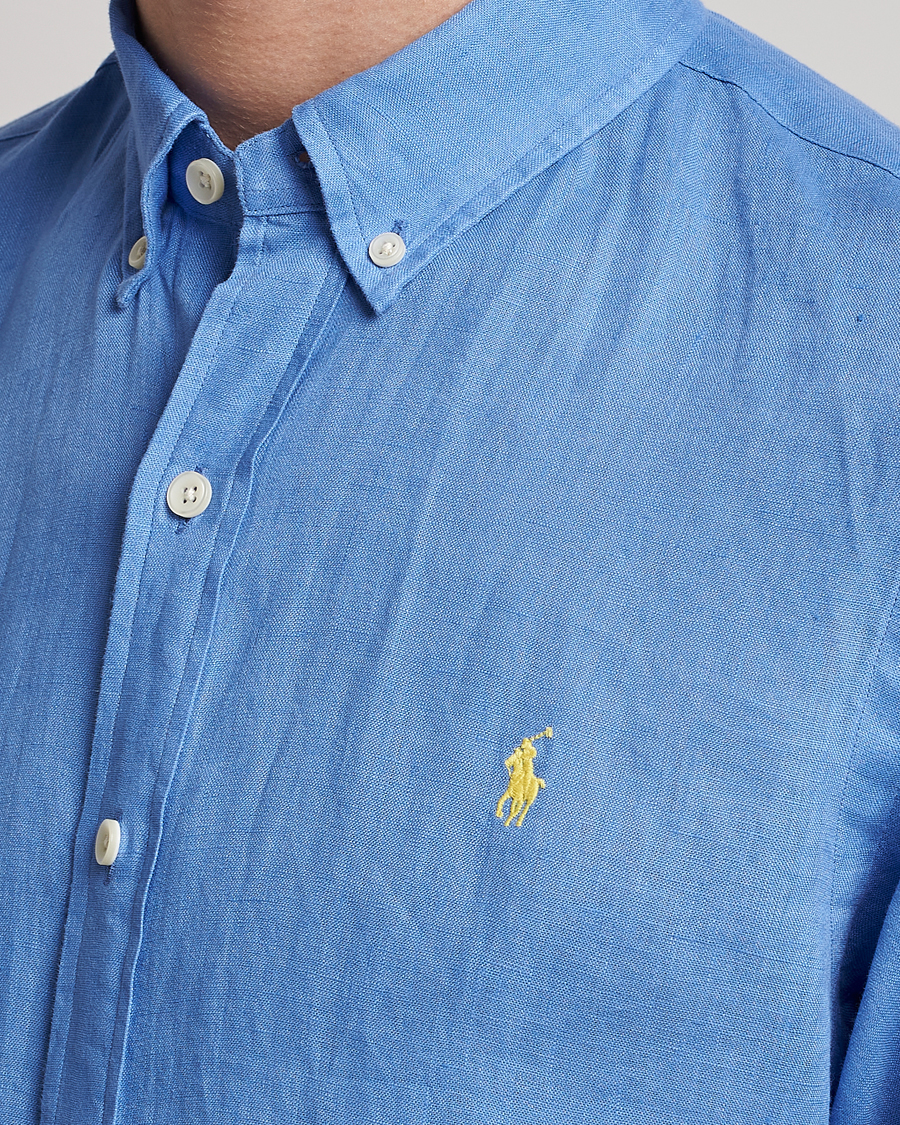 Homme | Chemises | Polo Ralph Lauren | Slim Fit Linen Button Down Shirt Harbor Island Blue