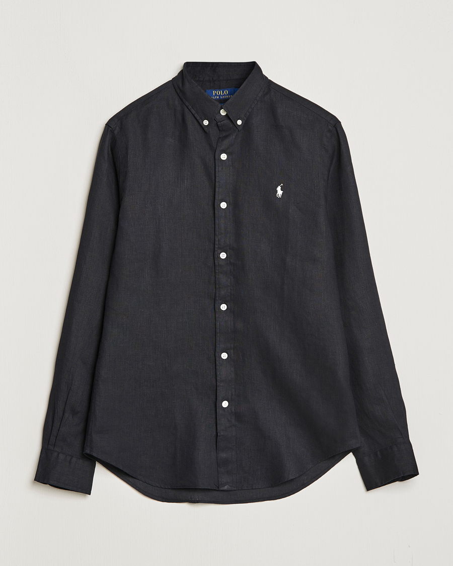 Homme | Chemises | Polo Ralph Lauren | Slim Fit Linen Button Down Shirt Polo Black