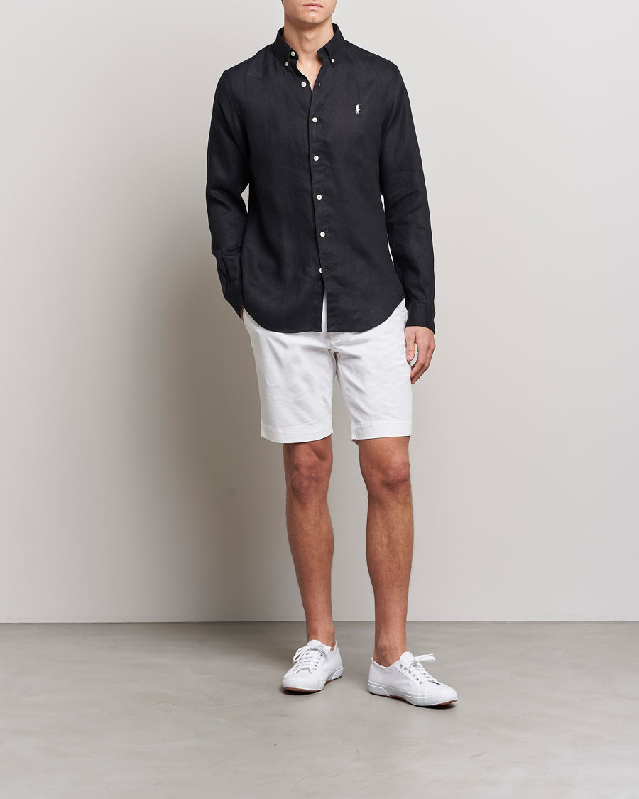Homme | Chemises | Polo Ralph Lauren | Slim Fit Linen Button Down Shirt Polo Black