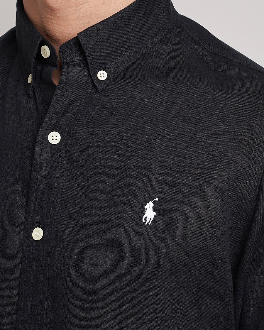 Homme | Chemises | Polo Ralph Lauren | Slim Fit Linen Button Down Shirt Polo Black