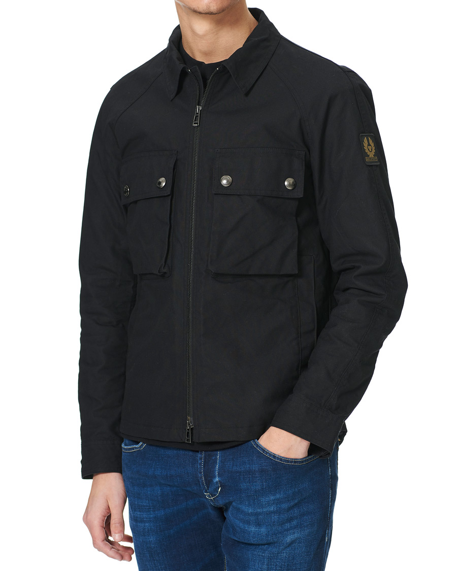Homme | Manteaux Et Vestes | Belstaff | Hedger Dry Wax Overshirt Jacket Black