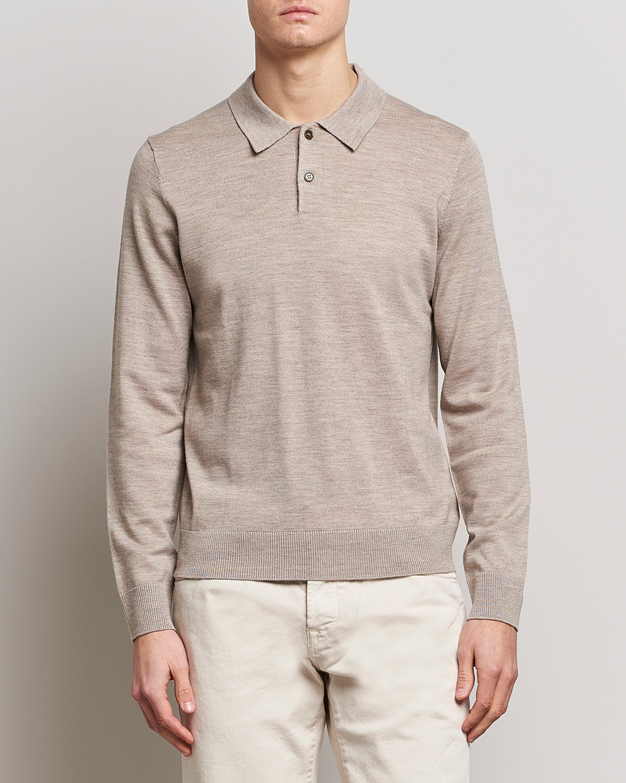 Men | Knitted Polo Shirts | Morris | Merino Polo Knit Khaki