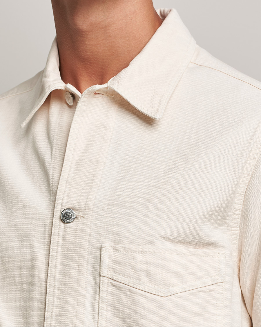 Homme | Manteaux Et Vestes | Drake's | Kuroki Cotton Canvas Chore Jacket Ecru