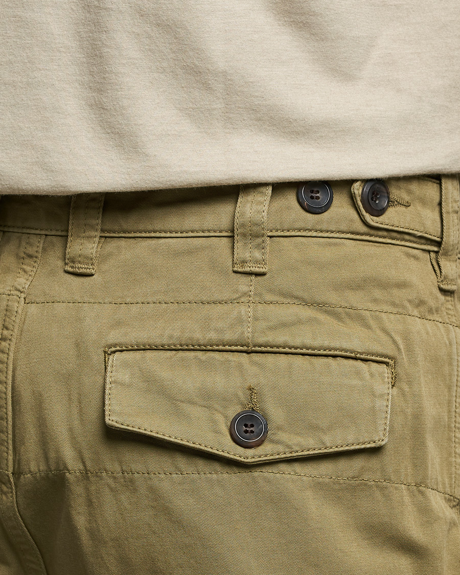 Homme | Pantalons | Drake's | Flat Front Cotton Chino Olive