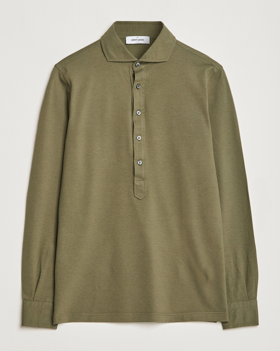 Homme | Chemises | Gran Sasso | Popover Shirt Olive