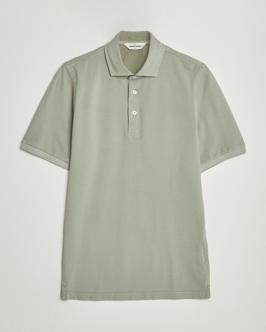 Homme | Polos | Gran Sasso | Washed Polo Green