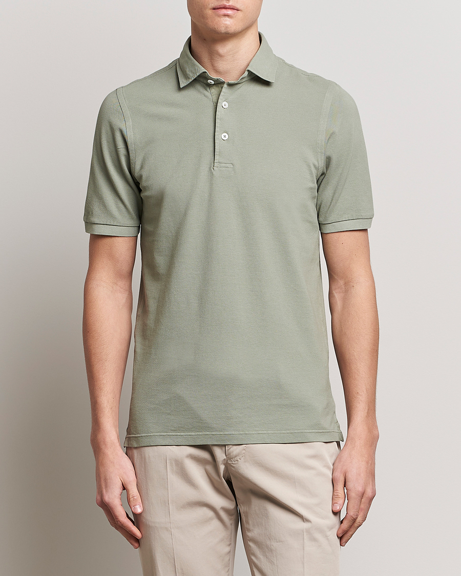 Homme | Polos | Gran Sasso | Washed Polo Green