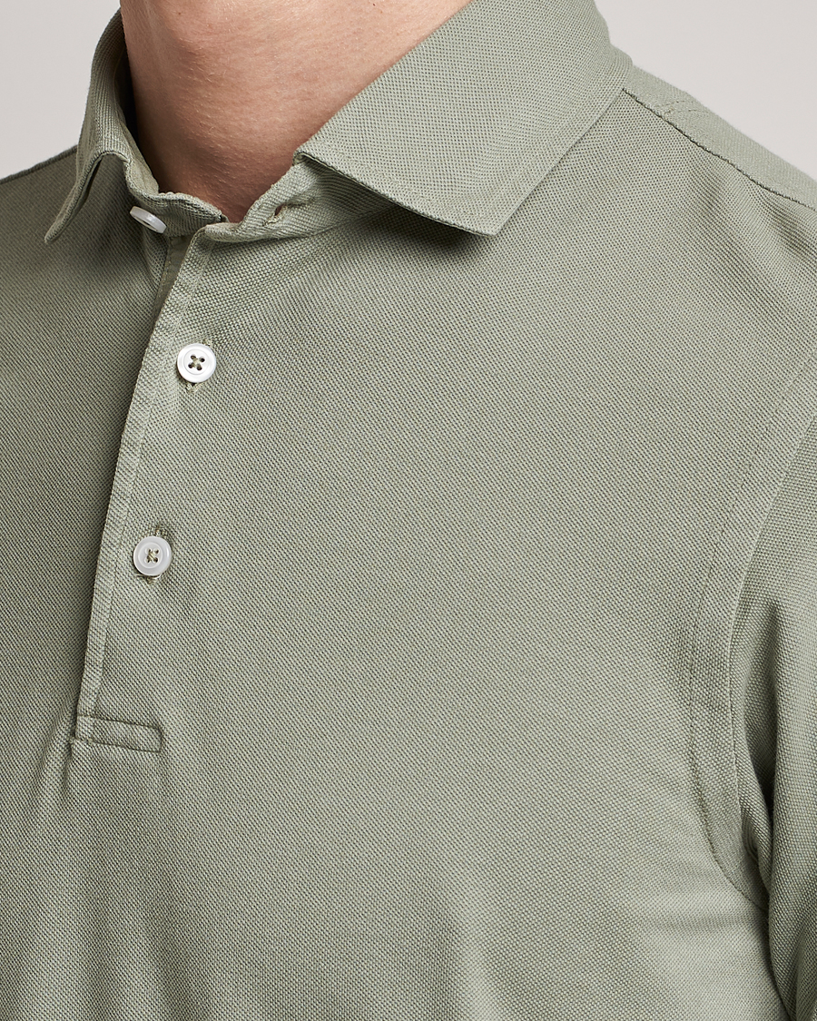 Homme | Polos | Gran Sasso | Washed Polo Green