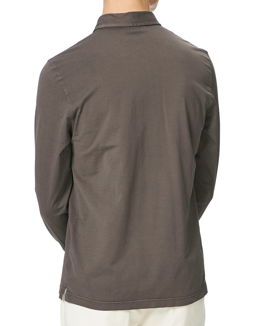 Homme | Chemises | Gran Sasso | Washed Cotton Jersey Shirt Dark Brown