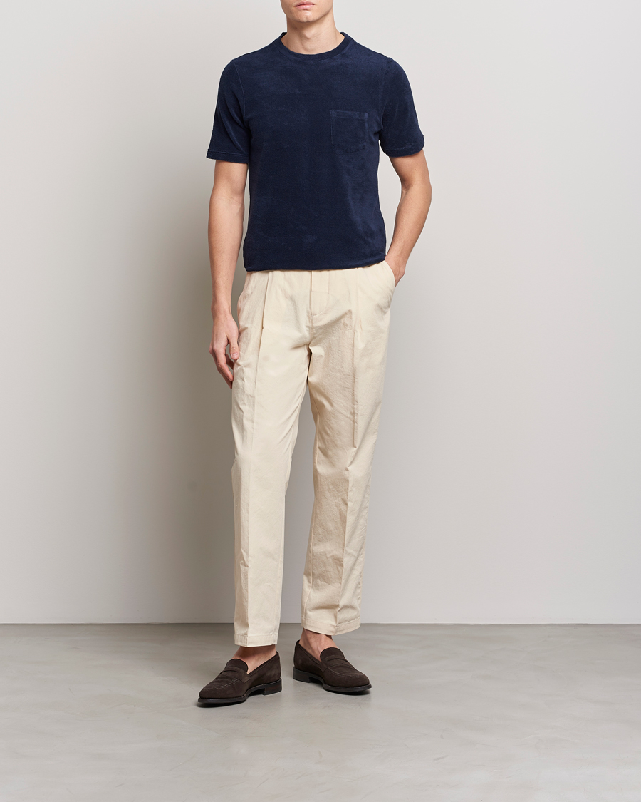 Homme | T-shirts | Gran Sasso | Cotton Terry Tee Navy
