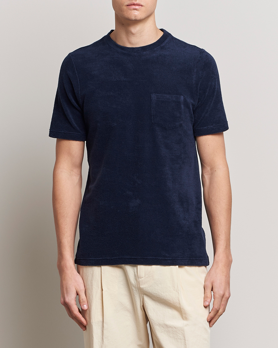 Homme | T-shirts | Gran Sasso | Cotton Terry Tee Navy