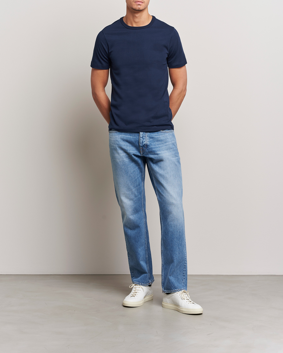 Homme | T-shirts | Merz b. Schwanen | 1950s Classic Loopwheeled T-shirt Ink Blue