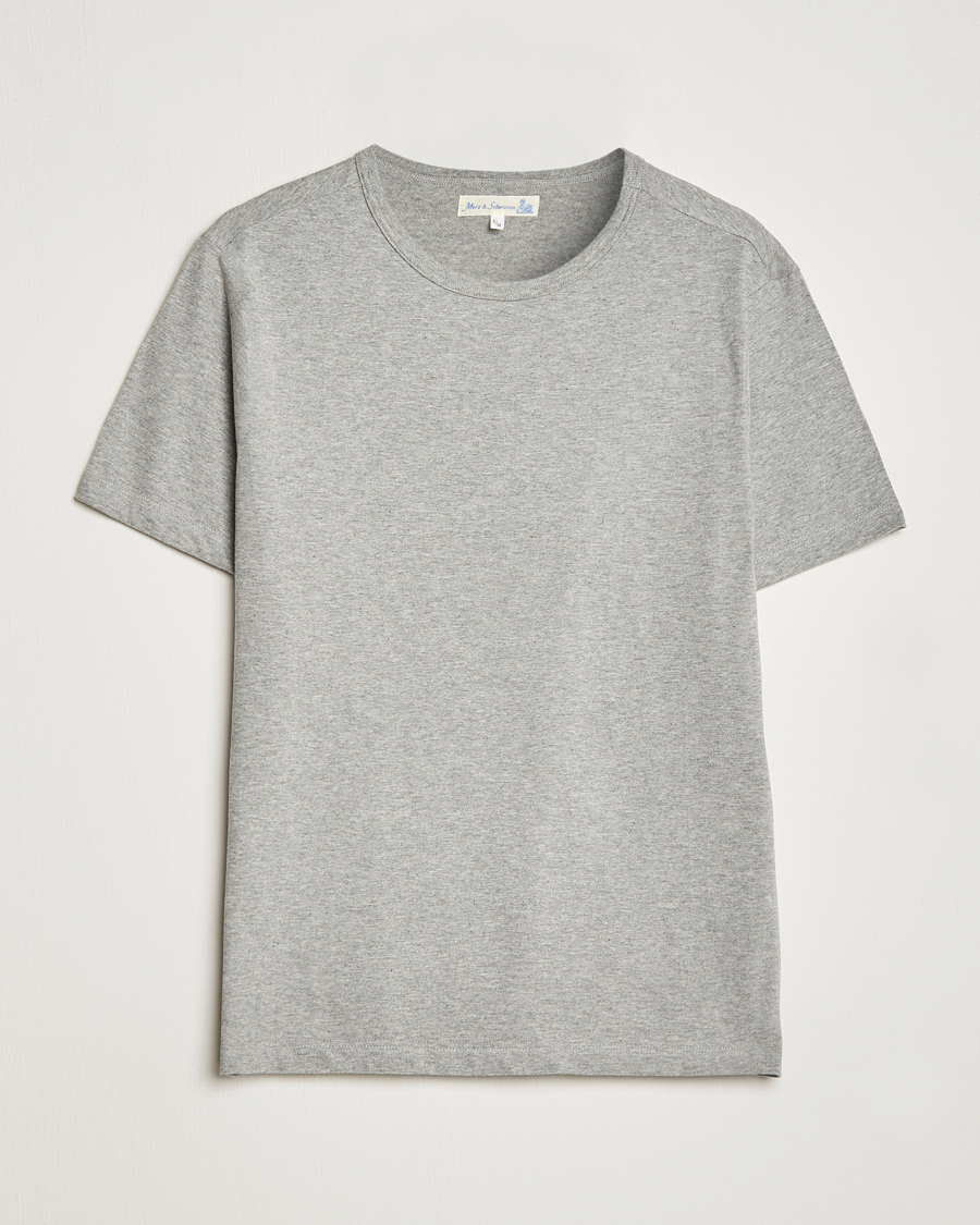 Homme | T-shirts | Merz b. Schwanen | 1950s Classic Loopwheeled T-Shirt Grey Melange