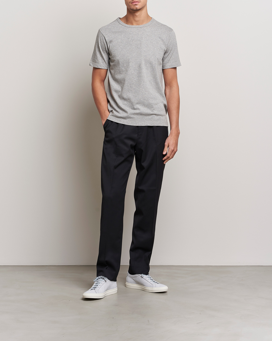 Homme | T-shirts | Merz b. Schwanen | 1950s Classic Loopwheeled T-Shirt Grey Melange