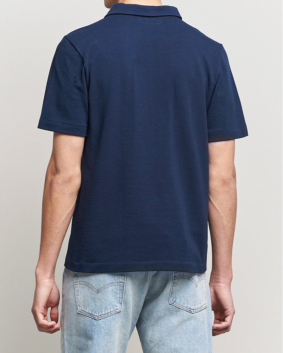 Homme | Polos | Merz b. Schwanen | Organic Cotton Washed Polo Ink Blue