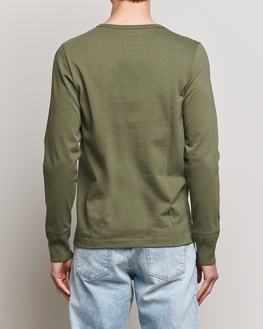 Homme | T-shirts | Merz b. Schwanen | Classic Organic Cotton Henley Sweater Army