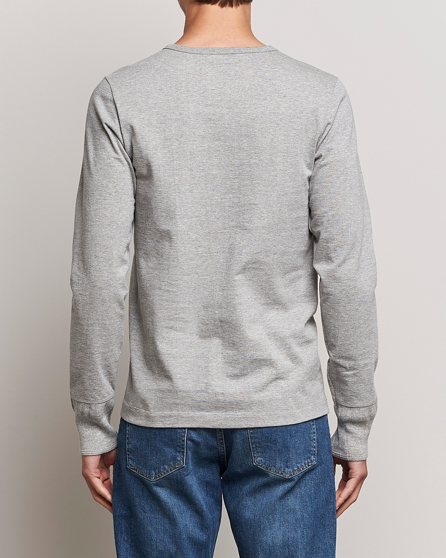 Homme | T-shirts | Merz b. Schwanen | Classic Organic Cotton Henley Sweater Grey Mel