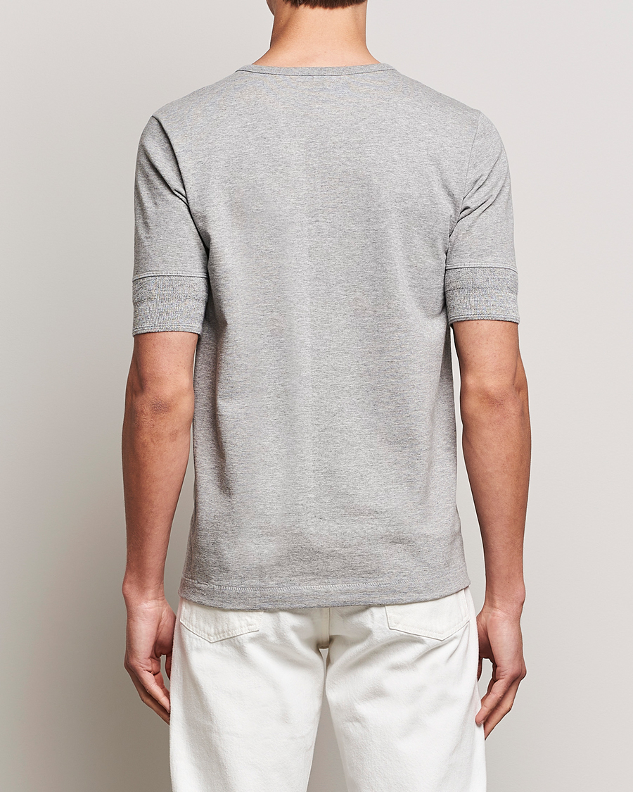Homme | T-shirts | Merz b. Schwanen | Short Sleeve Organic Cotton Henley Grey Mel