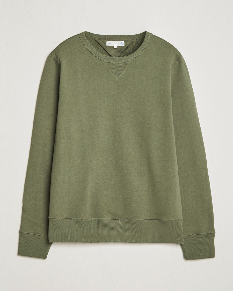 Homme | Pulls Et Tricots | Merz b. Schwanen | Organic Cotton Crew Neck Sweat Army
