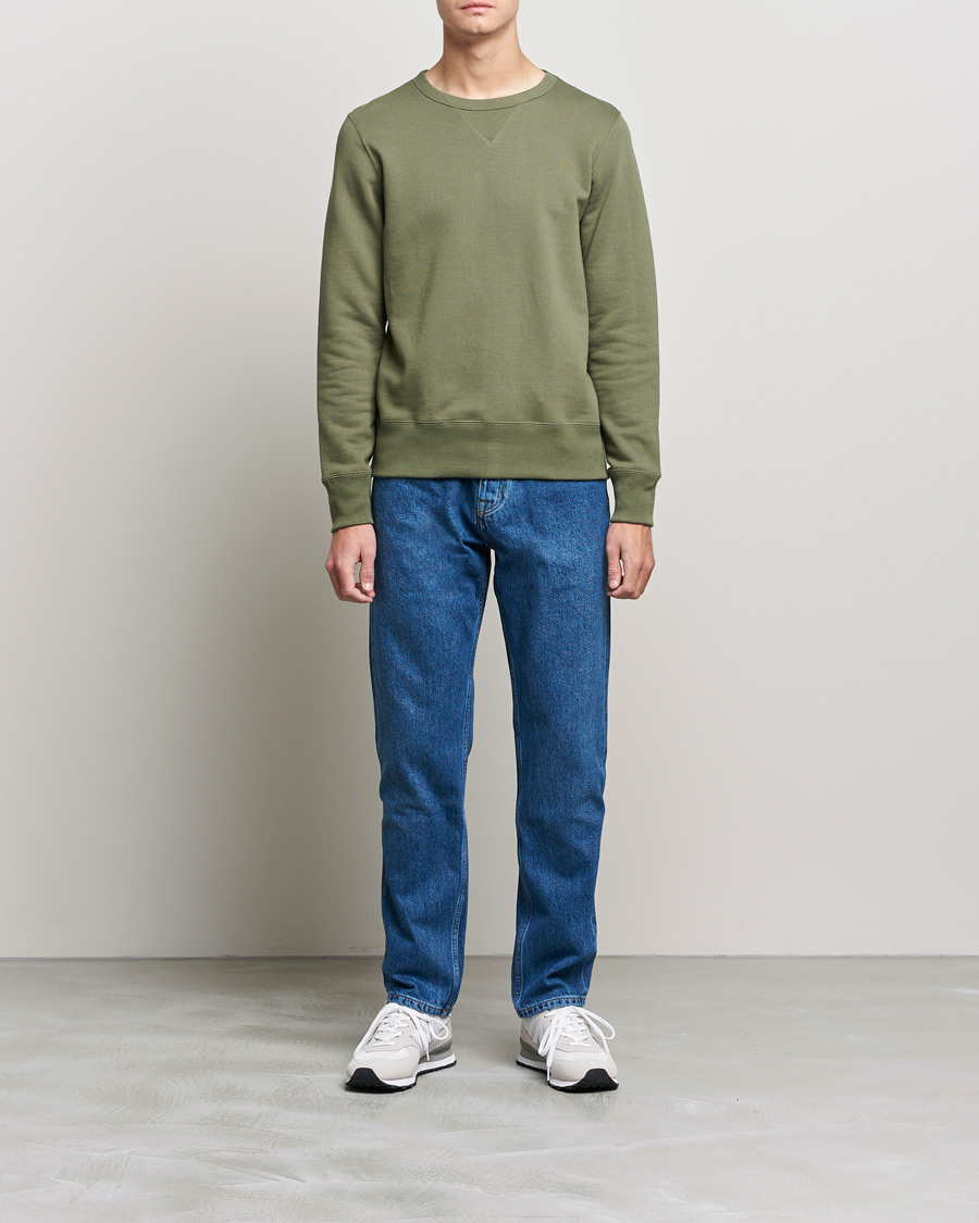 Homme | Pulls Et Tricots | Merz b. Schwanen | Organic Cotton Crew Neck Sweat Army