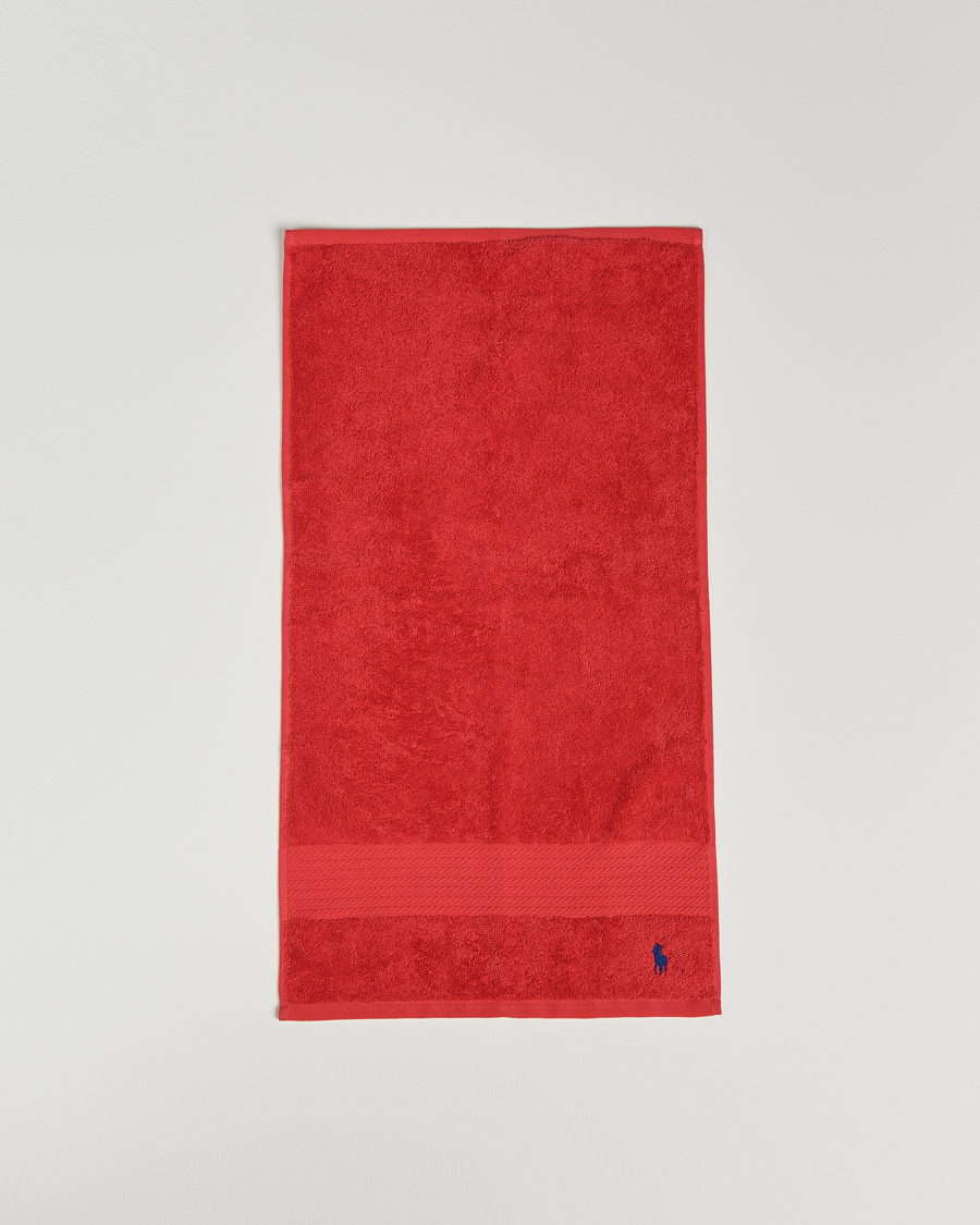 Homme |  | Ralph Lauren Home | Polo Player Guest Towel 40x75 Red Rose