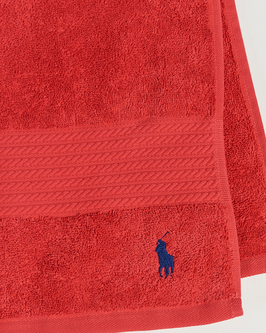 Homme | Ralph Lauren Home Polo Player Guest Towel 40x75 Red Rose | Ralph Lauren Home | Polo Player Guest Towel 40x75 Red Rose