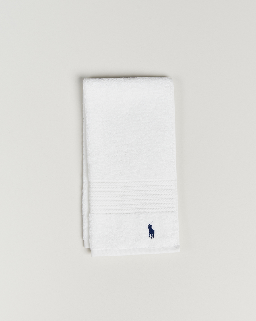Homme | Ralph Lauren Home Polo Player Guest Towel 40x75 White | Ralph Lauren Home | Polo Player Guest Towel 40x75 White