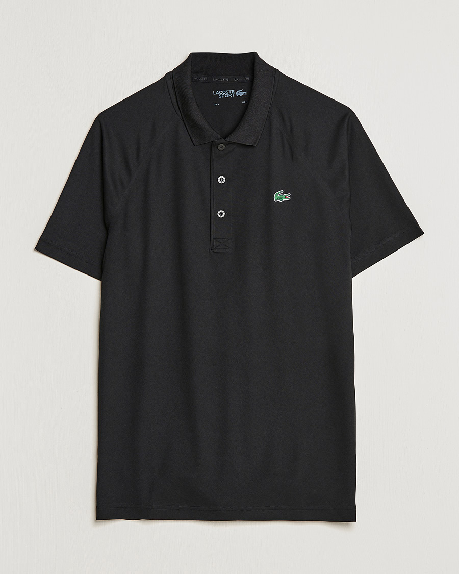Homme | Polos | Lacoste | Sport Performance Ribbed Collar Polo Black